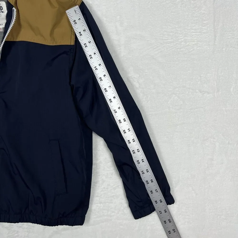 Gymboree Zip Up Hooded Rain Jacket Windbreaker Boys Size 7 8 Medium Navy